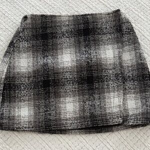 Plaid Black and Gray Women's Skirt